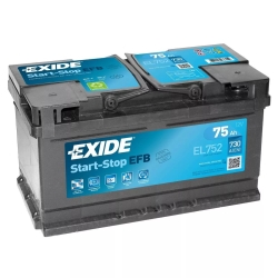  Exide EL752 EFB 75A/h 730A